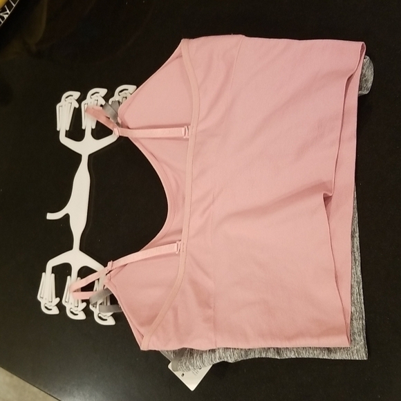 💕LAURA ASHLEY💕 2 Pack Bralettes ~ Pink & Grey Medium M NWT - Picture 2 of 8